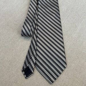 Bruno Piatelli Vintage Neck Tie 100% Silk White / Black Striped